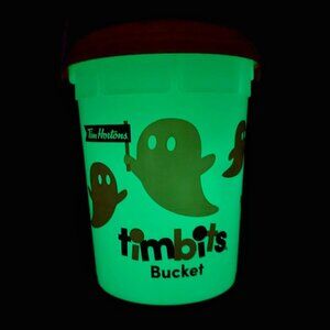 Tim Hortons Halloween Timbits Bucket 2024 Ghost Glow In The Dark - New